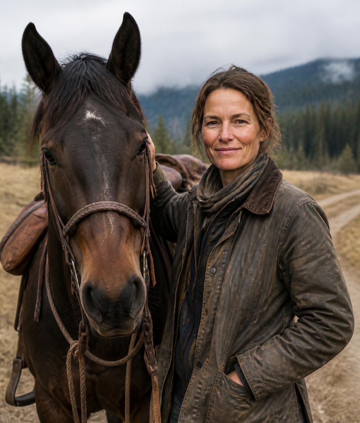 Portrait de la fondatrice de Diabl' auprès de son cheval